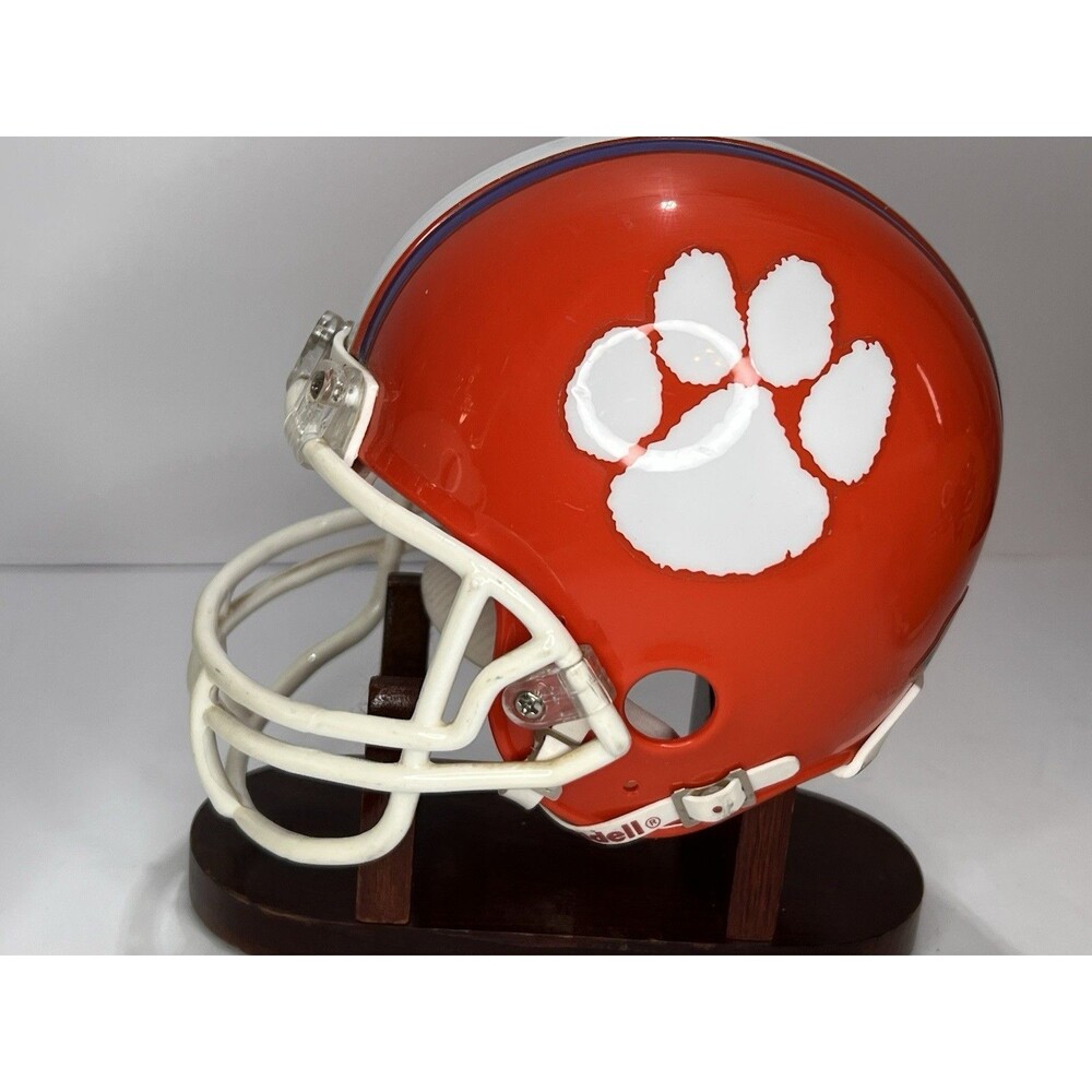Vintage Riddell Clemson Tigers Mini Football Helmet Orange NCAA Display
